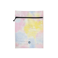 Insulin cooling wallet in colorful tie-dye design for summer use.