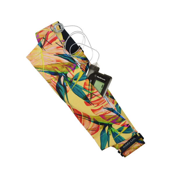 Ceinture ajustable pour pompe à insuline – imprimés floraux, fermeture G-Hook | Dia Belly-Belt 2