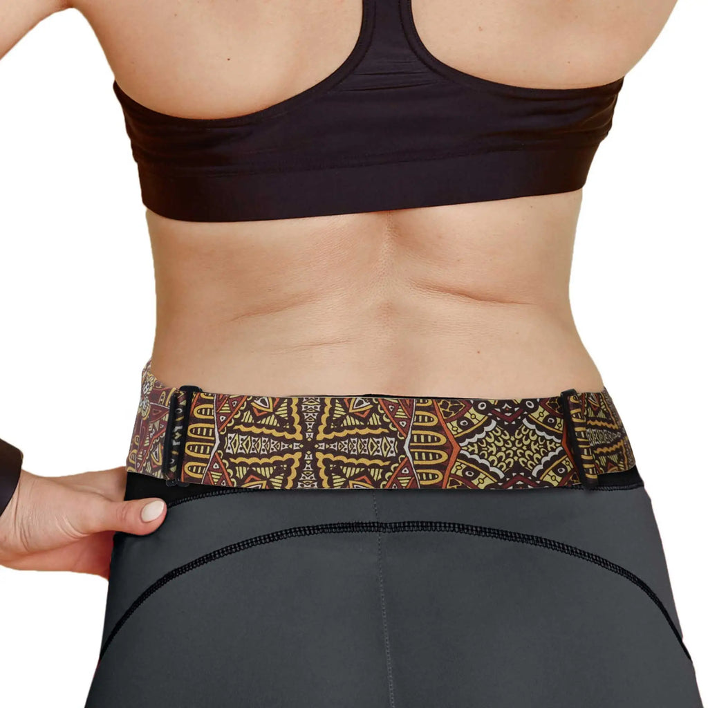 Printed insulin pump belt batik worn on back adjustable belt for discreet insulin pump wear