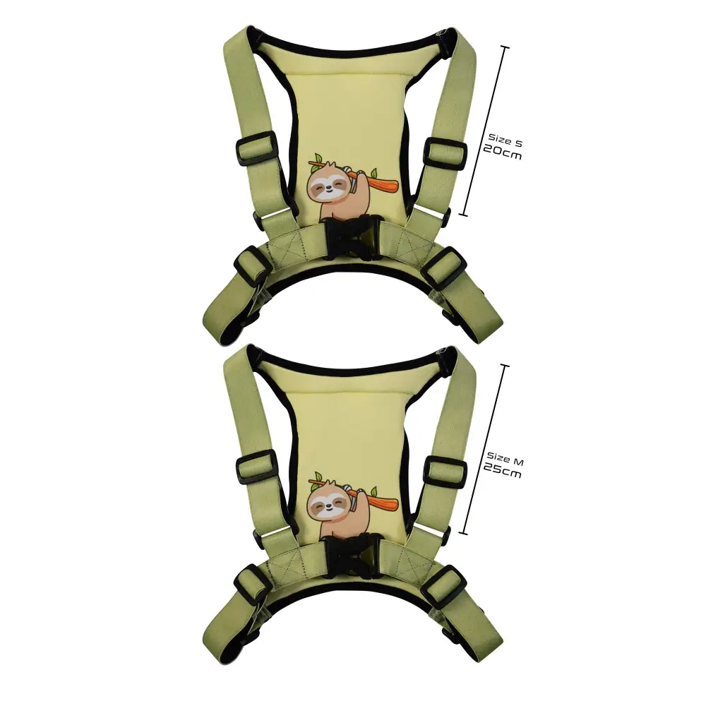 Insulin pump harness for kids with sloth design, Dia-Harness Day Time, size S and M.