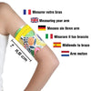 Blood glucose sensor armband with fauna and flora print for diabetes management.