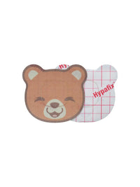 Patch adhésif enfant Simplera Sync, forme ourson, recto et dos avec film protecteur