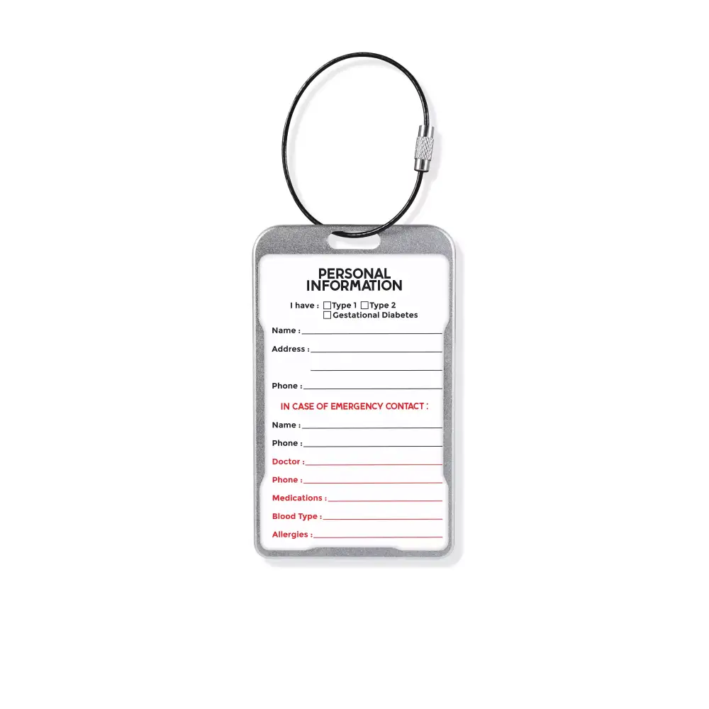 Diabetic Luggage Emergency ID Card by Kaio - Dia
