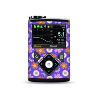 Medtronic MiniMed insulin pump with vibrant floral sticker design, Spring Edition 2025.