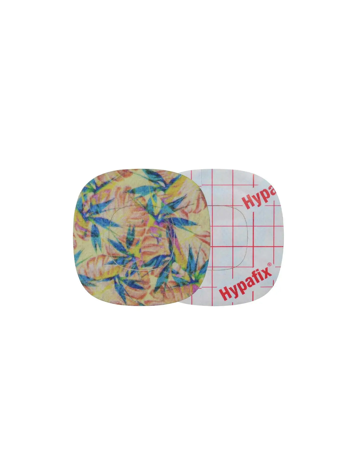 Patch adhésif Simplera Sync, motif Tequila Sunrise, recto et dos avec film protecteur