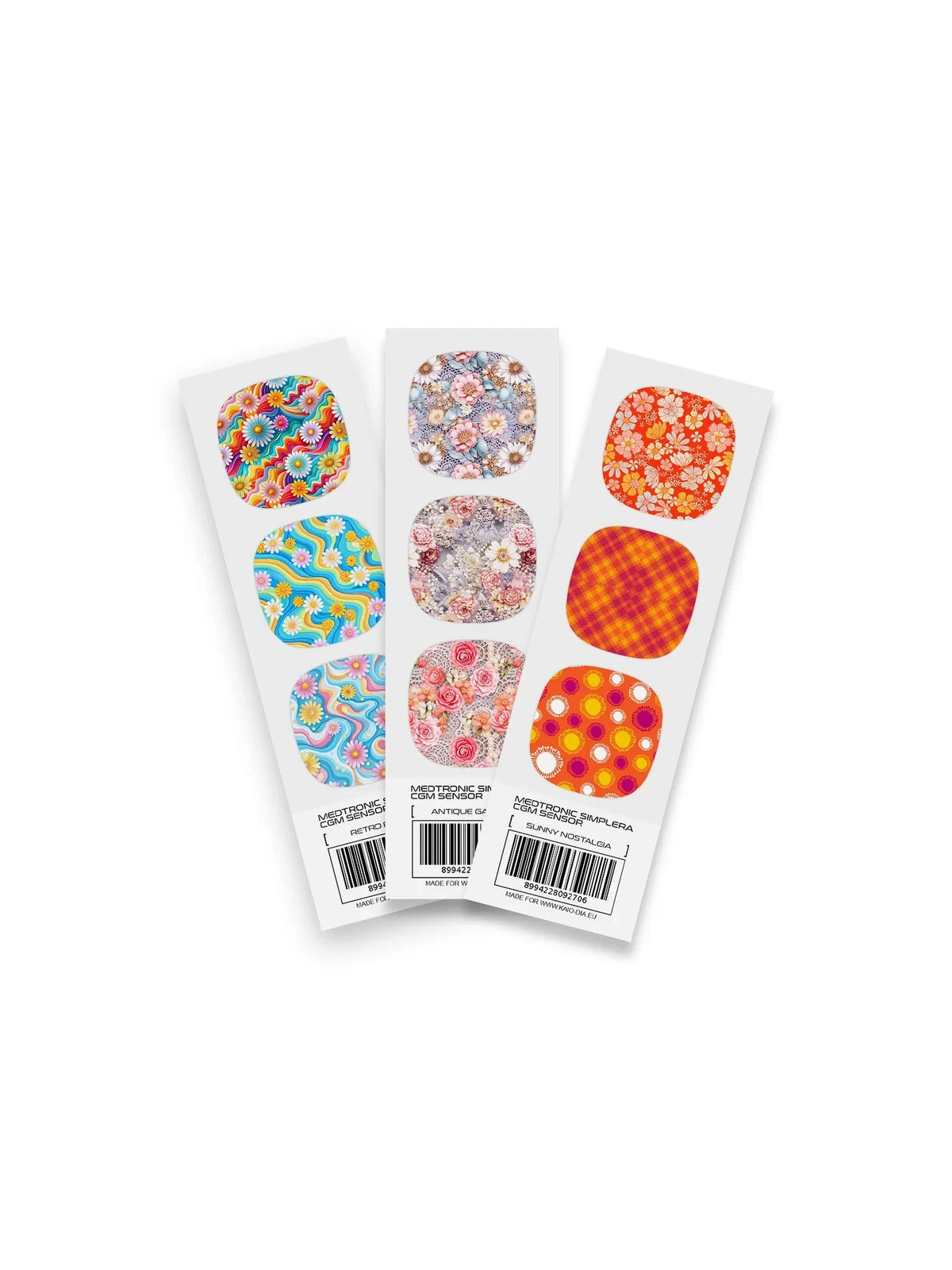 Medtronic Simplera Stickers - Summer Edition featuring colorful tropical and sea-themed designs.