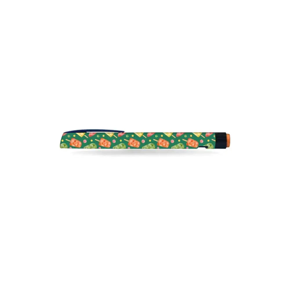 NovoRapid Flexpen insulin pen decorated with colorful kids series sticker featuring playful prints