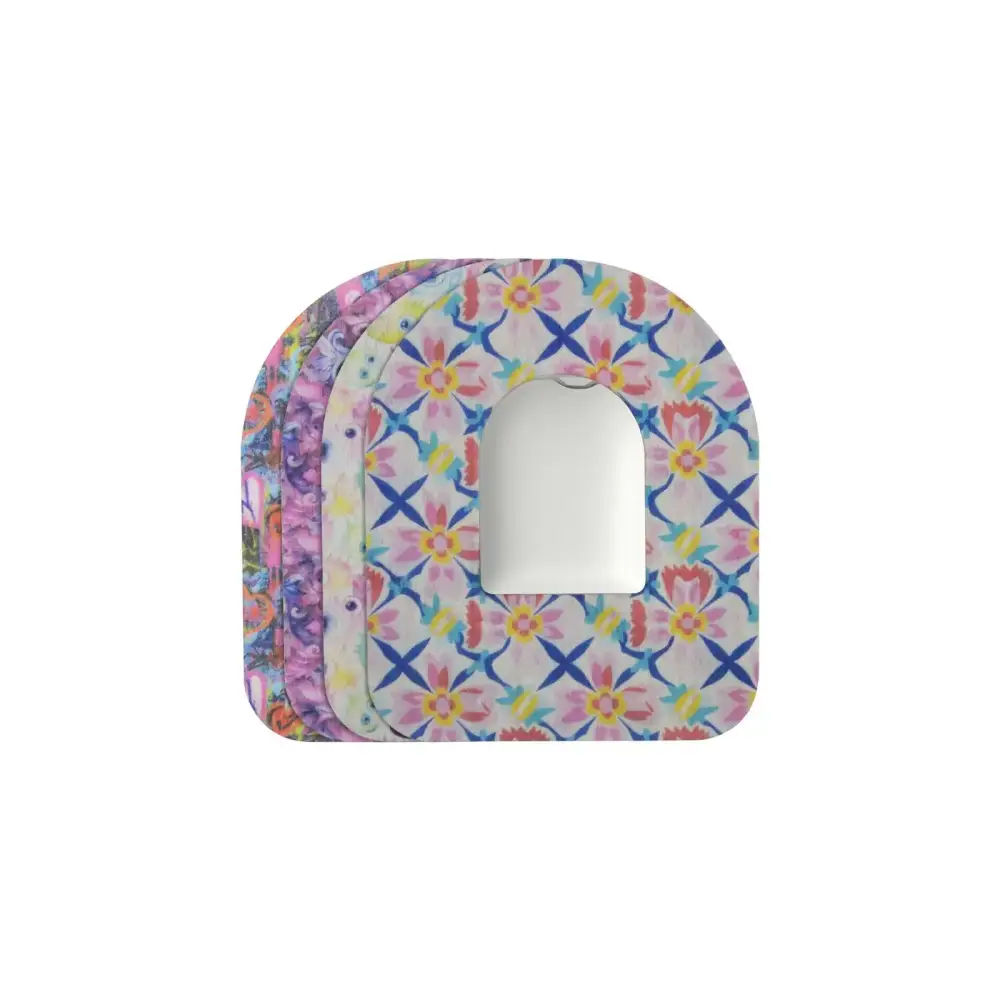 Patchs adhésifs pour pod Omnipod, série Spring, 4 motifs empilés