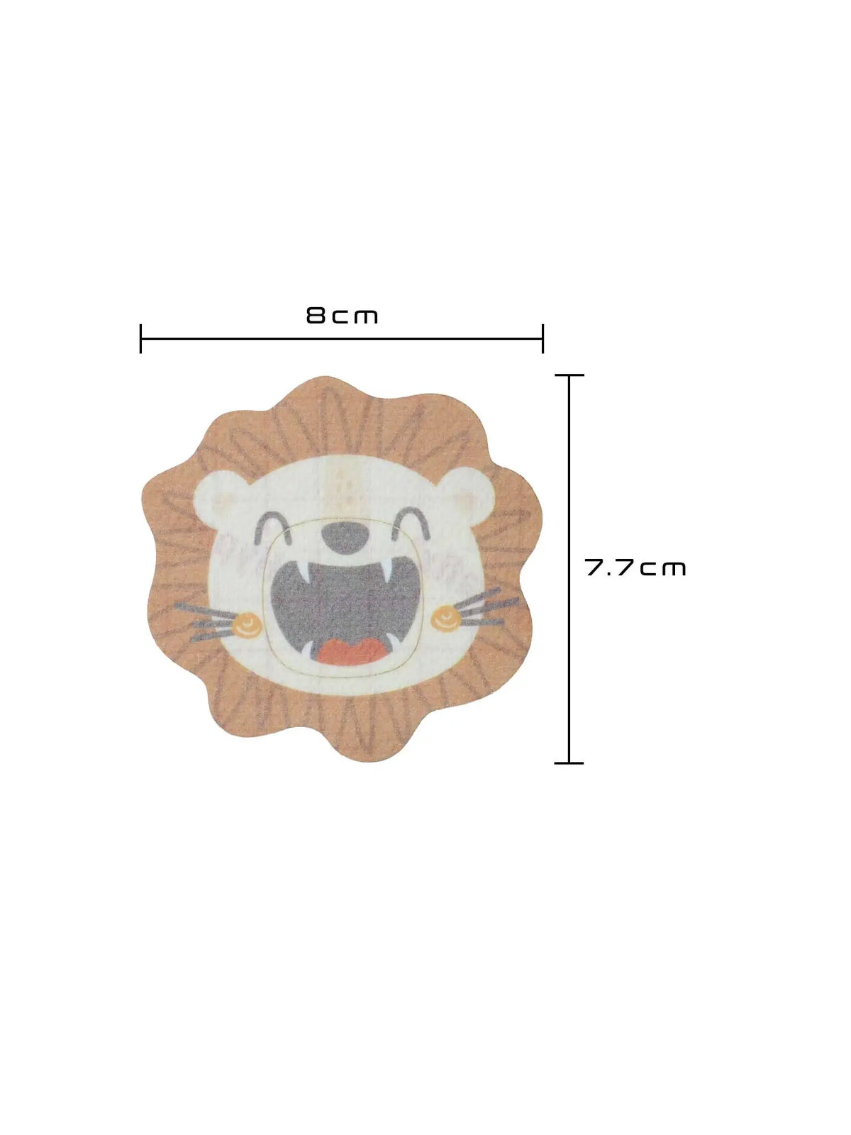 Patch adhésif enfant Simplera Sync, forme lion, dimensions 8,0 x 7,7 cm