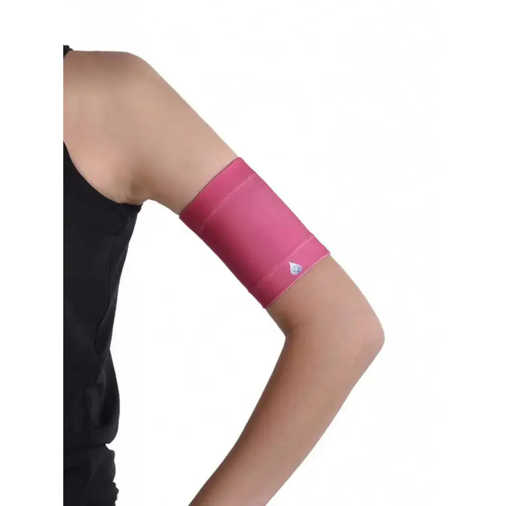 Protective armband in pink for glucose sensor safety - Dia-Band PLAIN COLORS.