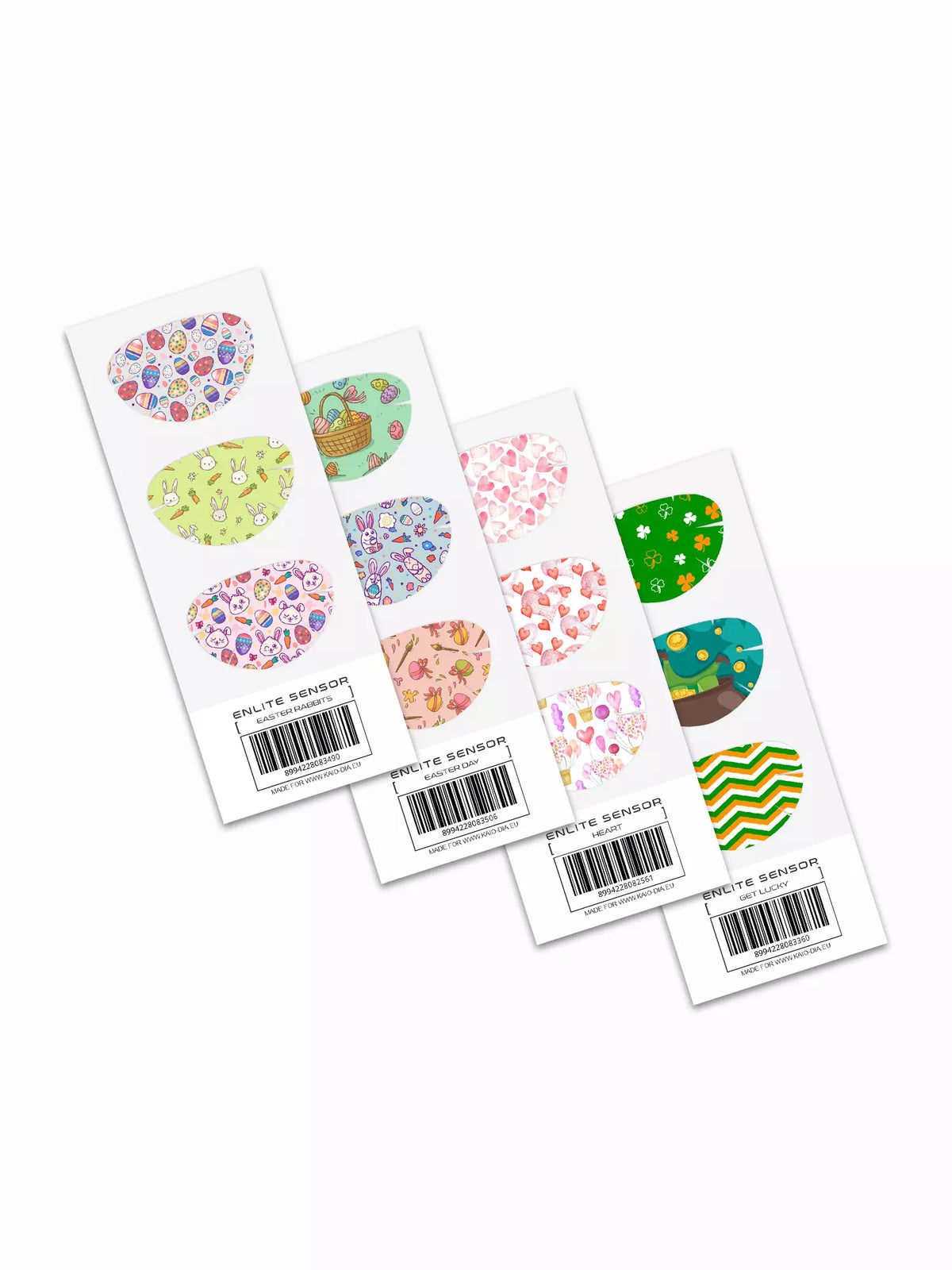 Easter-themed Guardian Enlite Sensor Stickers - 3 festive, laminated designs.