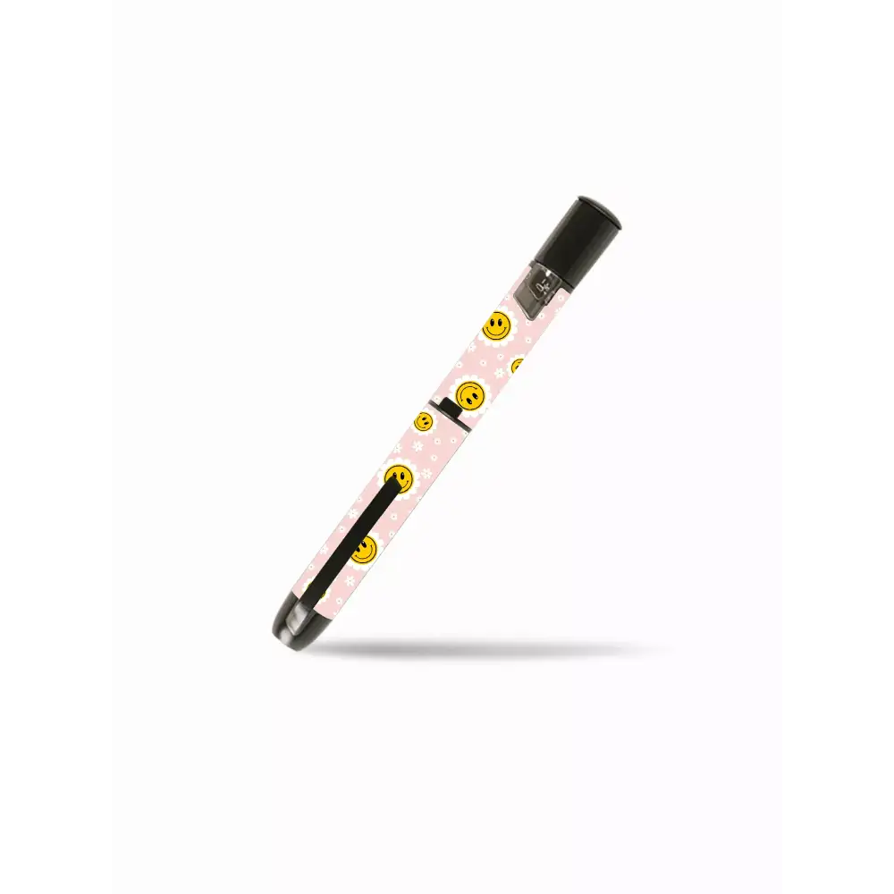 Y2K InPen insulin pen sticker with groovy smiley design.