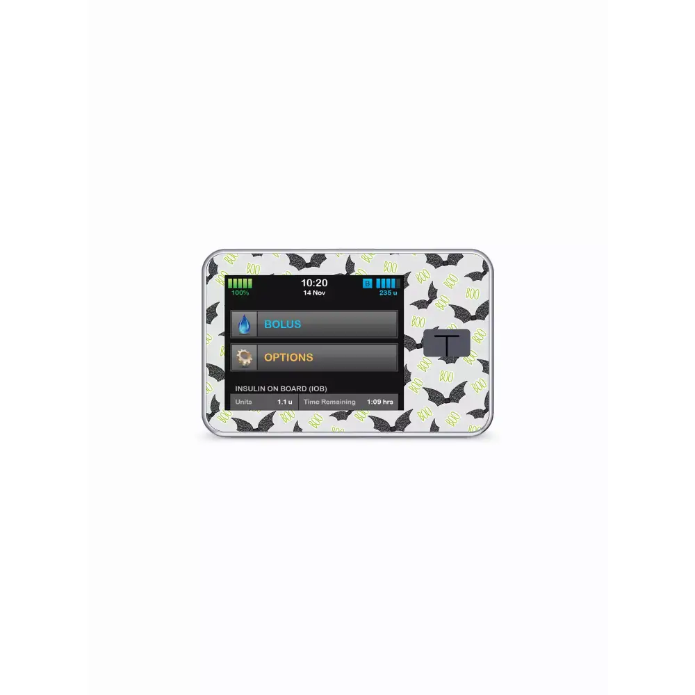 Tandem t:slim Insulin Pump with Halloween Stickers