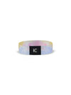 Reversible diabetes awareness wristband for children with vibrant summer patterns and daisies.