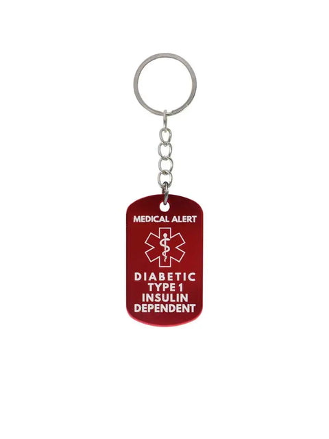 Porte-clés en métal pour diabétiques de type 1 insulino-dépendants - Kaio-Key Hanger