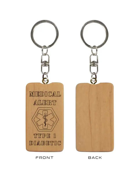 Porte-clés en bois pour diabétiques de type 1 - Kaio-Key Hanger