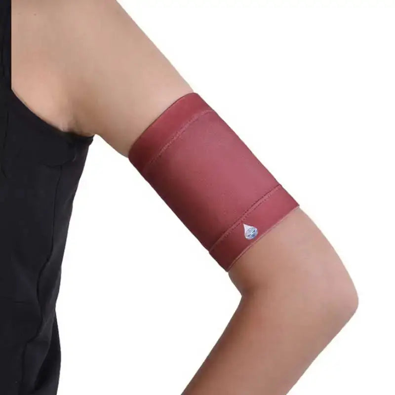 Children's blood glucose sensor armband in plain colors, designed for secure fit during sports and swimming.