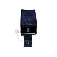 Compact Dia-Mini Pouch Slim for insulin pump, featuring elastic material and floral design, with a built-in loop and carabiner.