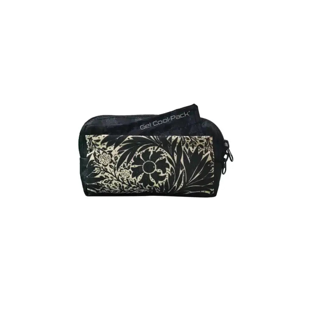 Horizontal insulin pump case with floral design and Gel Cool Pack label.