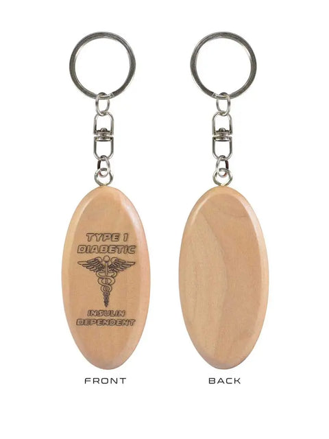 Porte-clés en bois pour diabétiques de type 1 - Kaio-Key Hanger