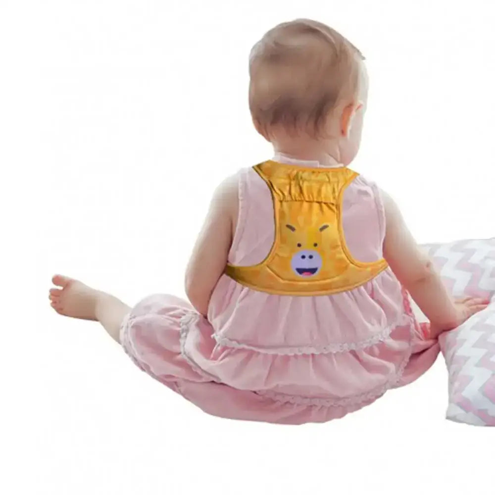 Insulin pump harness for kids, comfortable adjustable fit with back pocket for pump, ideal for young children.