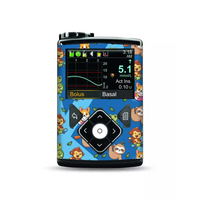Medtronic MiniMed insulin pump with funny animal decorative sticker, compatible with 630G, 640G, 670G, and 770G models, water-resistant vinyl design.