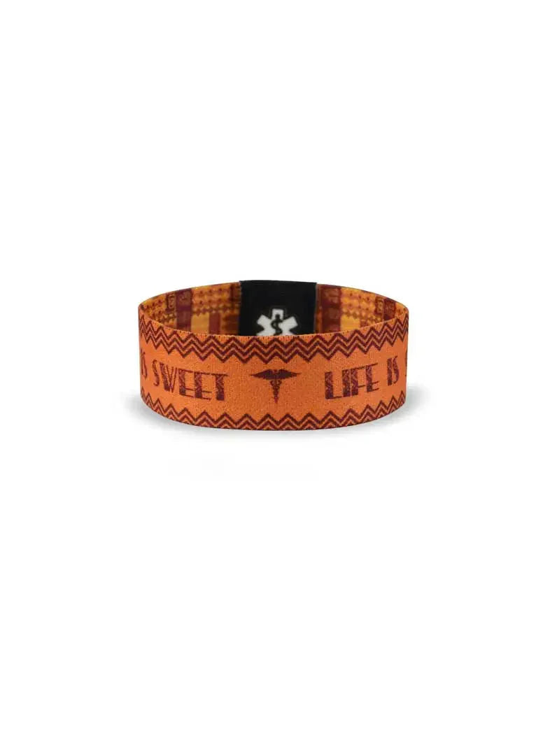 Reversible Diabetes Awareness Wristband featuring message and pattern, 2.5 cm height.