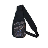 Shoulder bag with insulin cooling system Dia-GO! Lite Adults, black floral print, Kaio-Dia.
