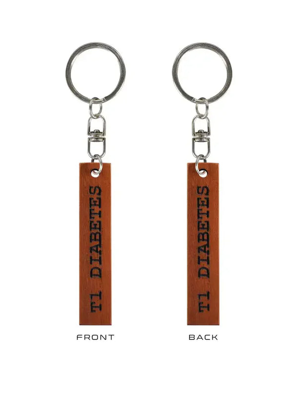 Porte-clés en bois "T1 Diabetes" I&gt;∧∨ - Kaio-Key Hanger