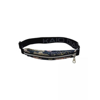 Insulin pump belt pouch in dark colors with adjustable strap, secure zipper, and reinforced tubing openings.